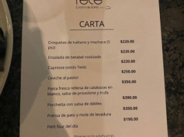 Teté Cocina De Barrio menu