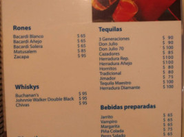 The Anacua menu