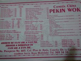 Comida China Pekin Wok menu