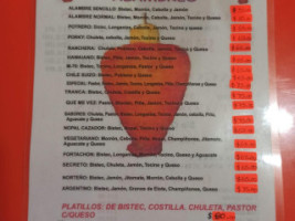 Taqueria Oly menu