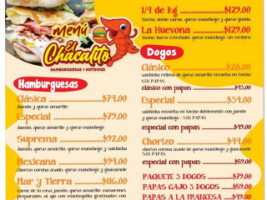 Hot Dogs Y Hamburgesas El Chacalito menu