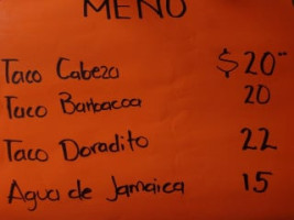 Tacos De Cabeza Y Barbacoa menu