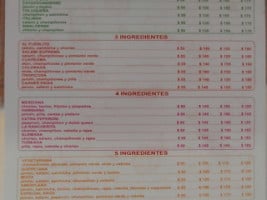 Aros Pizza menu