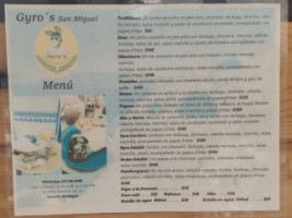 Gyro's San Miguel menu