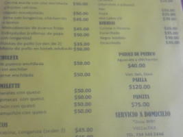 El Rincón De Zapata menu