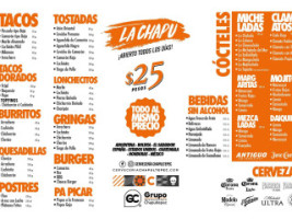 Cervecería Chapultepec menu