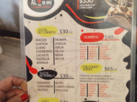 Taqueria Al Punto De Oro menu