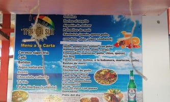 Tropical Sun menu