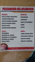 Pescadería Del Atlántico menu