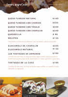 Fogon Zapoteco menu