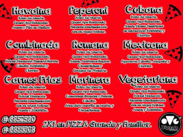 Bigza's Pizza menu