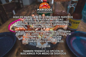 Mariscos Los Condenados menu