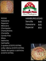 Arango's Pizza menu