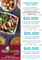 Plaza Food 85 Carta