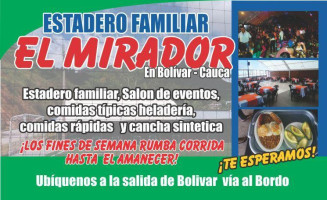 Estadero Familiar El Mirador menu