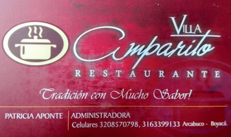 Villa Amparito menu