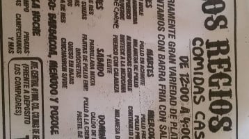 Los Regios Food menu