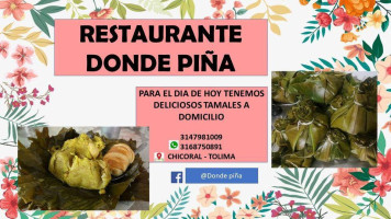 Donde Piña menu