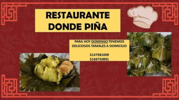 Donde Piña menu