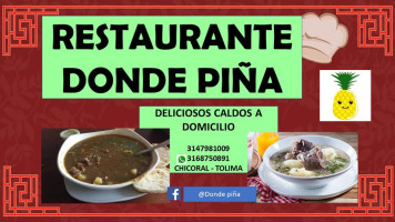 Donde Piña menu