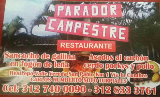 Parador Campestre menu