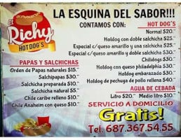 Hot Dogs El Richy menu