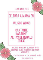 Jalisco Wings menu