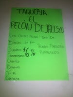 Taqueria "el Pelon De Jalisco menu