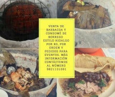 Barbacoa De Borrego Estilo Hidalgo. menu