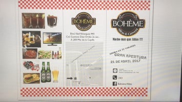 Boheme Alitas Y Cerveza menu