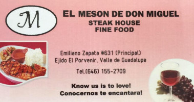 El Meson De Don Miguel menu