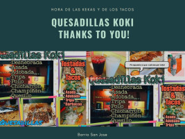 Quesadillas Koki menu