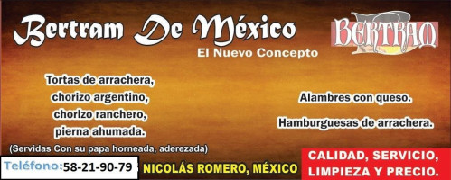 Bertram De México menu