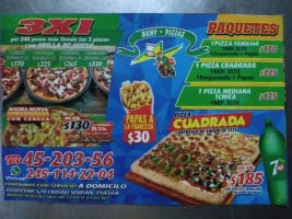 Benny Pizzas menu