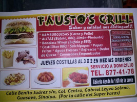 Fausto’s Grill menu