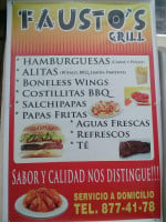 Fausto’s Grill menu