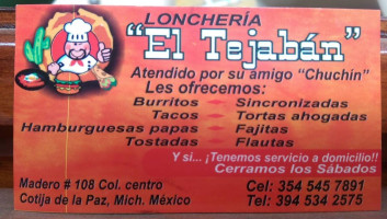 Loncheria El Tejabán menu