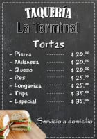 Taquería La Terminal menu