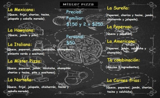 Míster Pizza menu