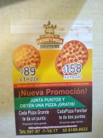 Cacho's Pizza menu