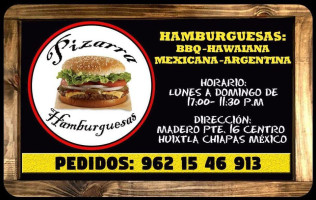 Pizarra Hamburguesas menu