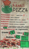 Las Ranas Pizza menu