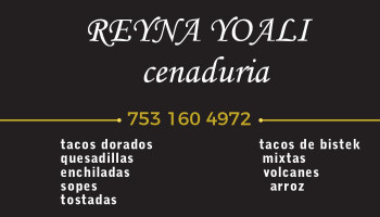 Cenaduria Reyna Yoali menu