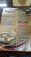 Tacos El Javi menu