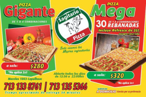 Pizzas Sagitario menu