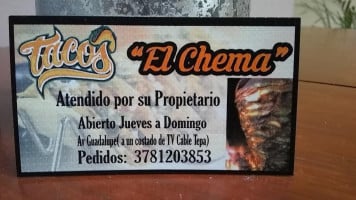 Tacos El Chema menu