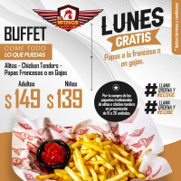 Sr. Wings menu