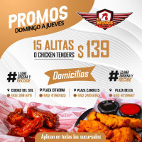 Sr. Wings menu