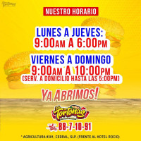 Las Tortonas menu