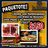 La Patrona Restaurant Bar menu